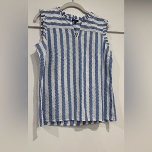 Talbots Blue and White Striped Cotton Tank